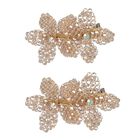 Girls Beige Embellished Flowers Hair Clips ( 2-Pack ), 2, hi-res