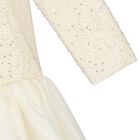 Girls Ivory Sequin Embellished Dress, 1, hi-res