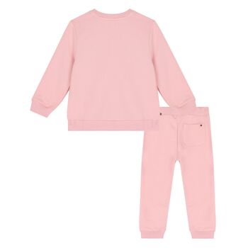 Younger Girls Pink Logo Tracksuit