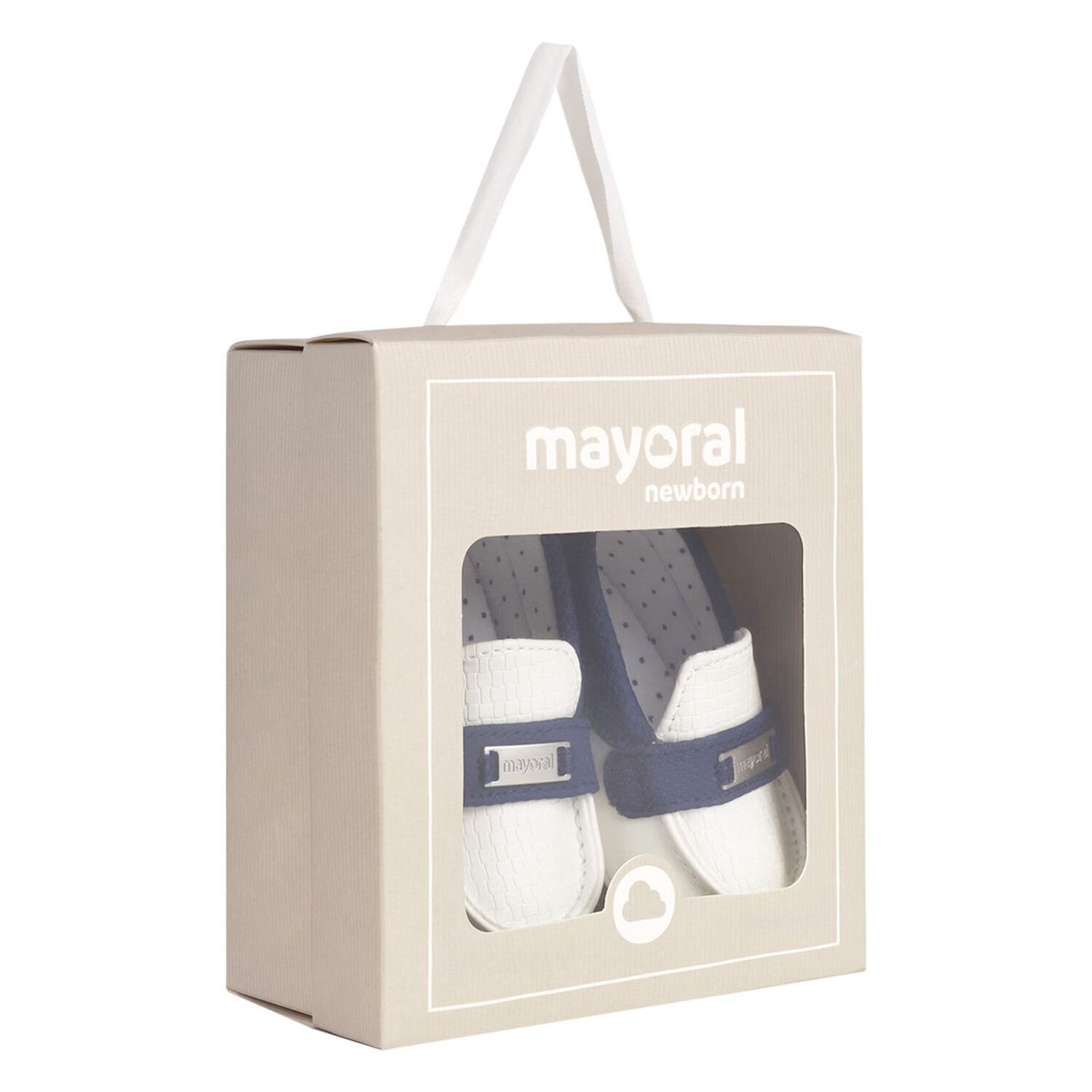 Baby Boys White & Navy Pre-Walker Moccasins, 2, hi-res image number null