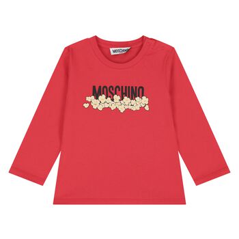 Younger Red Logo & Popcorn Long Sleeve Top