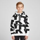 White & Black Logo Hooded Top, 1, hi-res