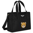 Black Teddy Bear Logo Baby Changing Bag, 2, hi-res