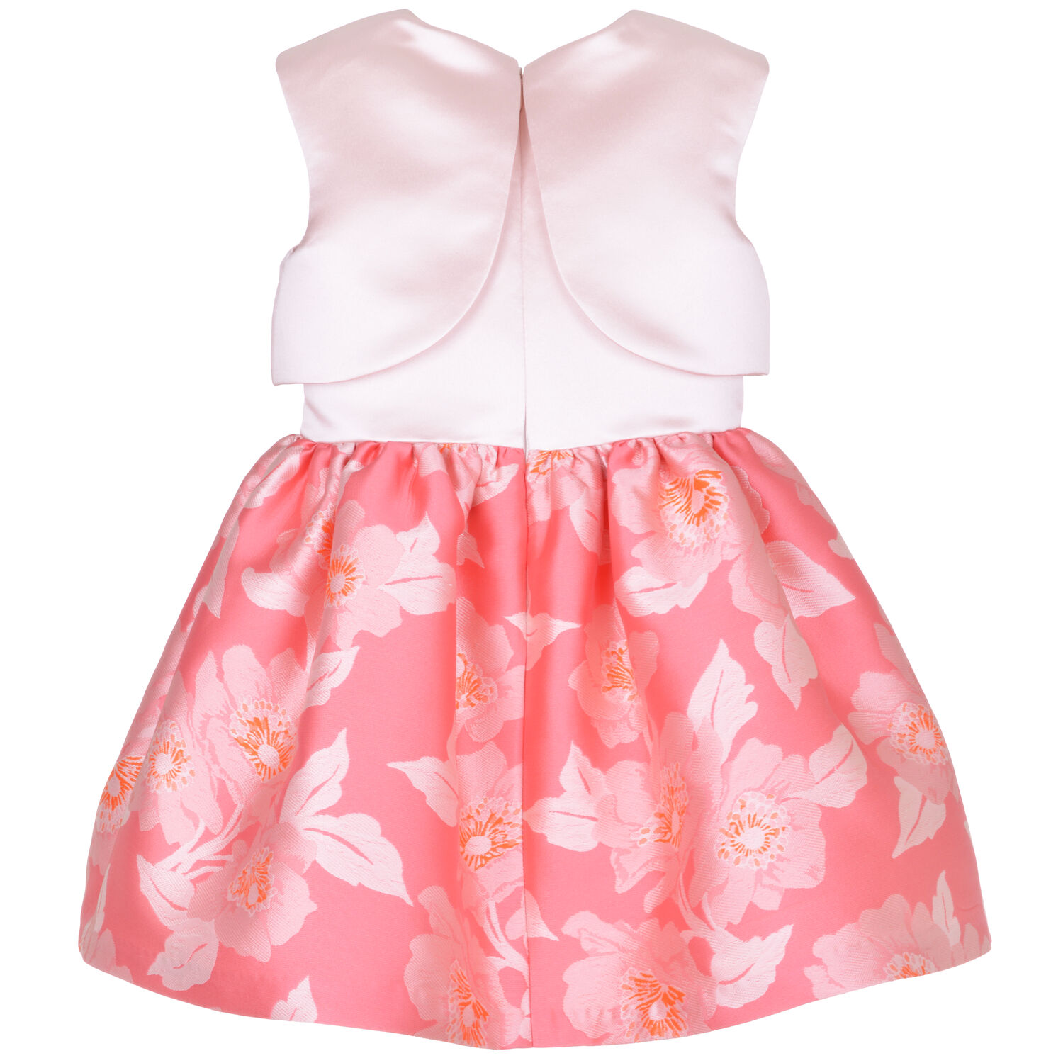 Girls Pink Bow Jacquard Dress, 1, hi-res image number null