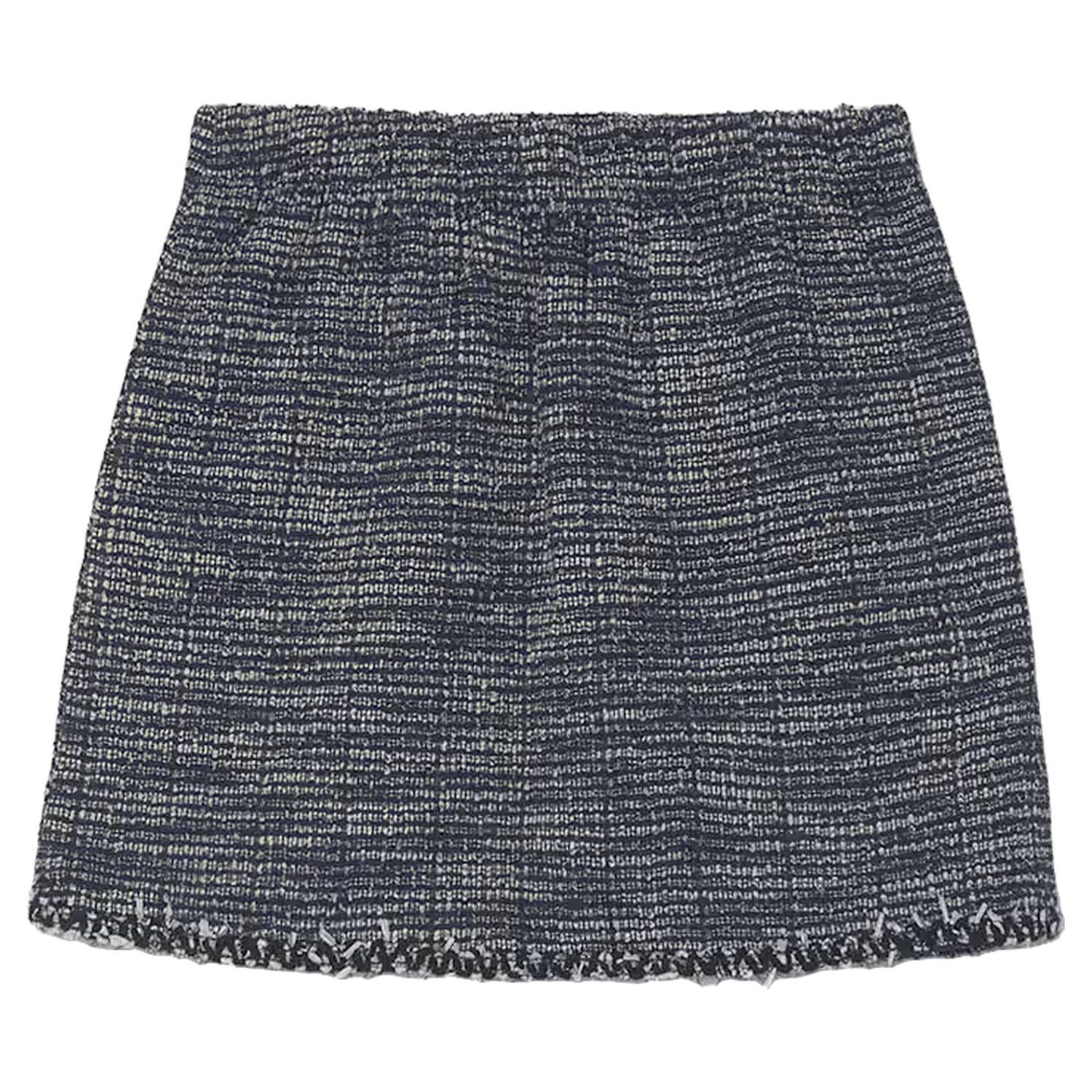 Girls Navy Blue Tweed Skirt, 1, hi-res