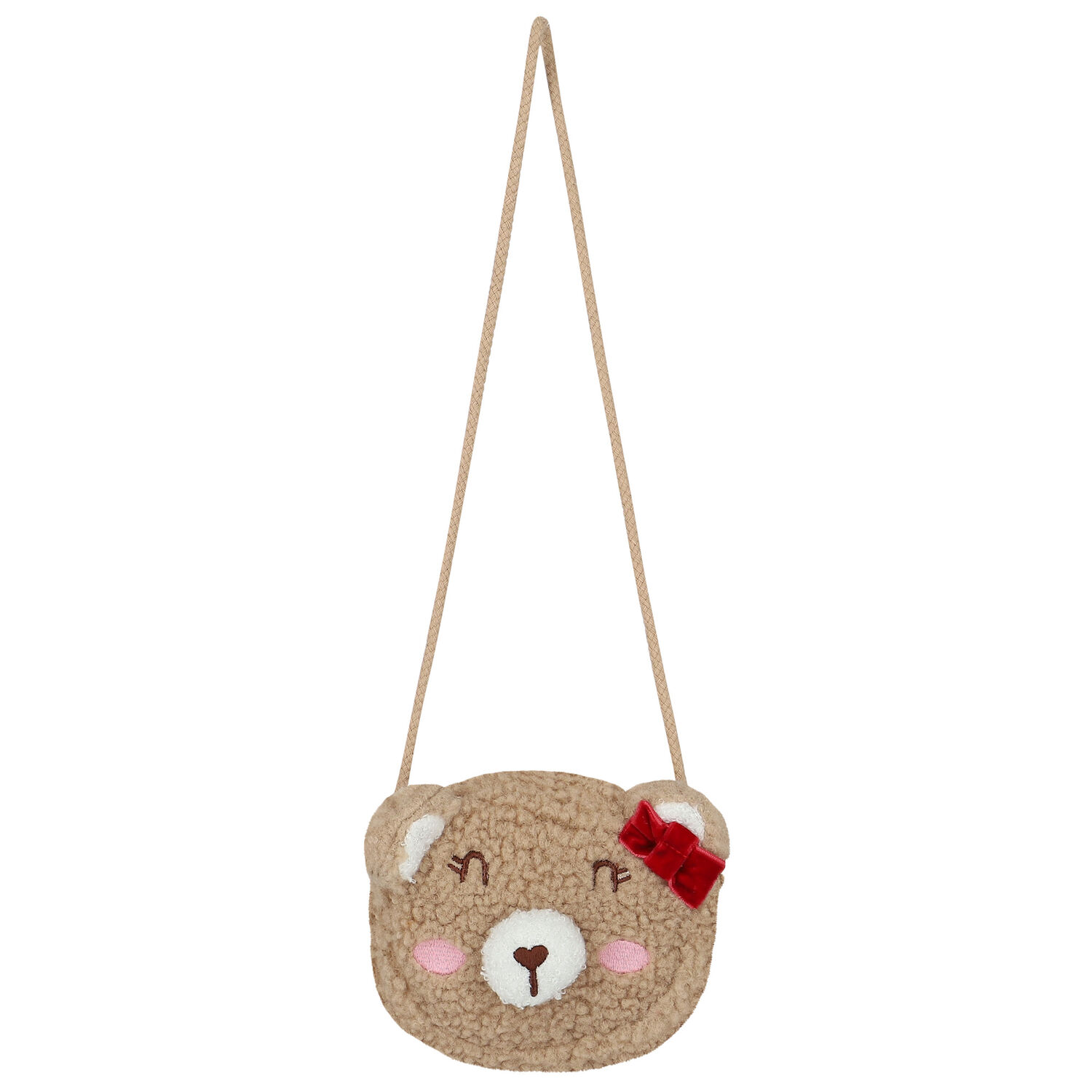 Younger Girls Beige Teddy Bear Bag, 1, hi-res