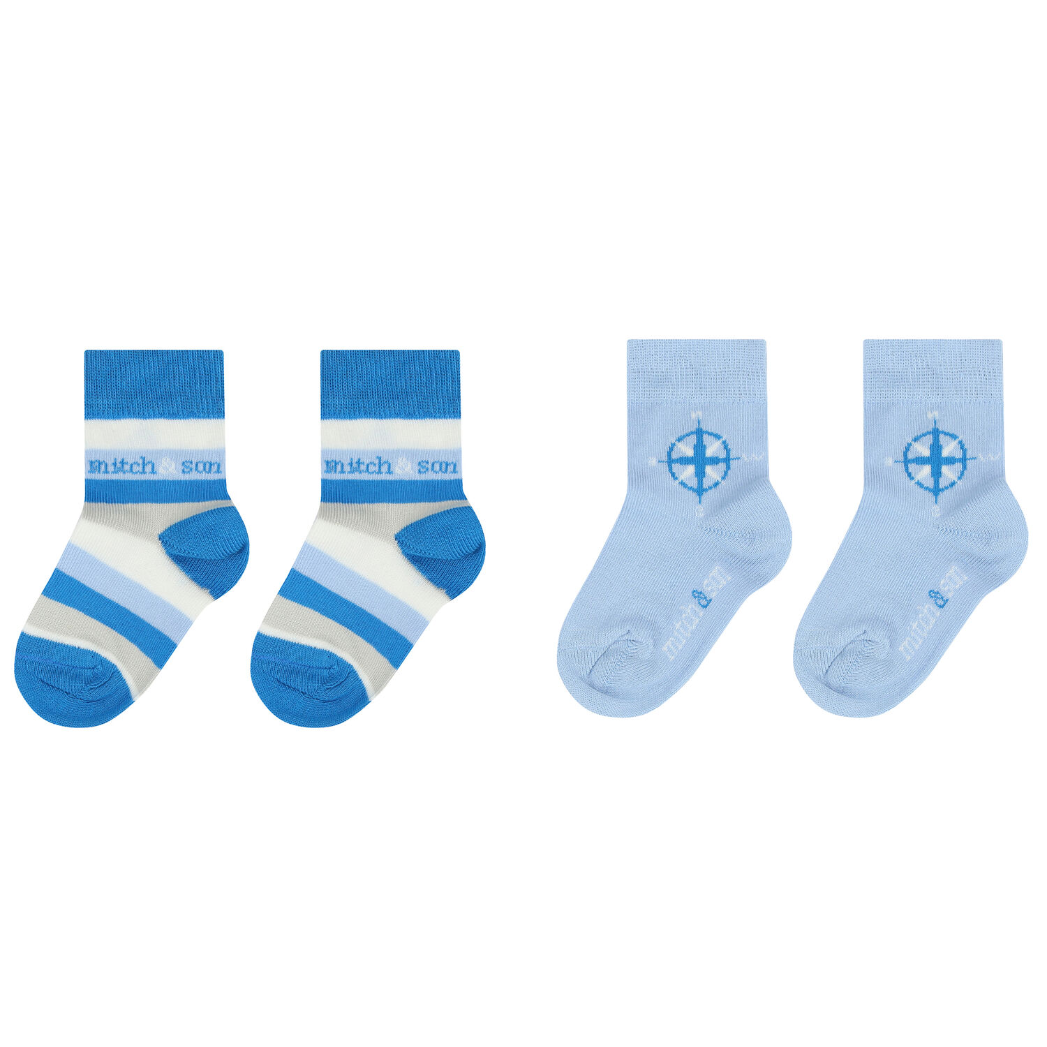 Boys Blue Logo Socks ( 2 Pack ), 1, hi-res