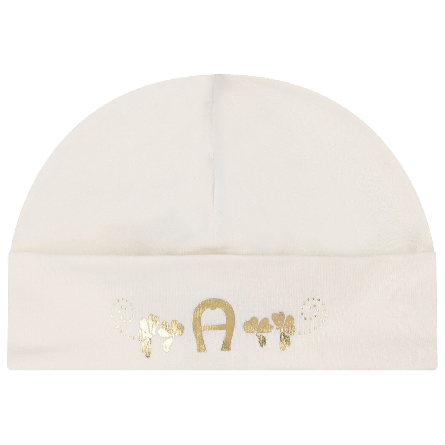 Baby Girls Ivory & Gold Logo Babygrow, Hat & Bib Gift Set, 1, hi-res