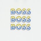 Younger Boys White Logo T-Shirt, 1, hi-res