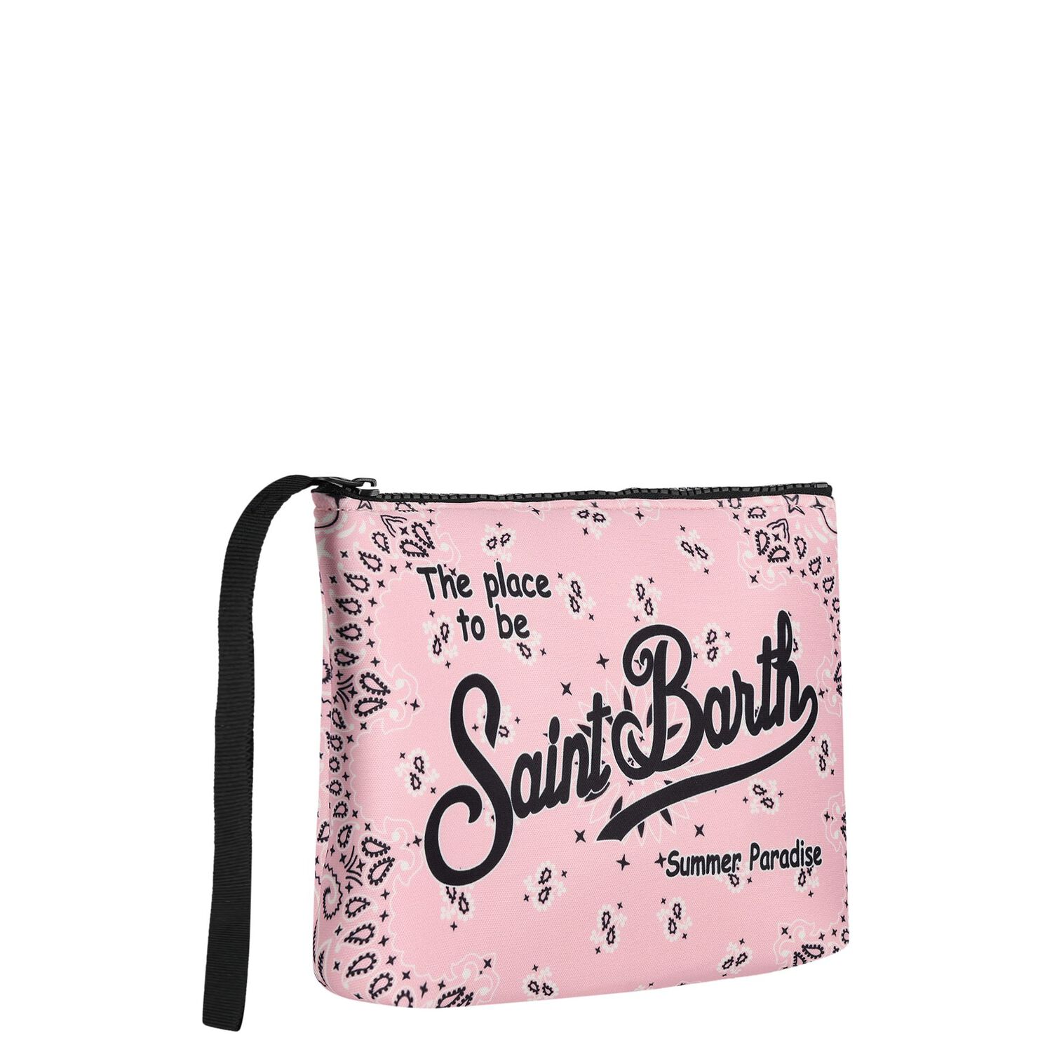 Girls Pink & Navy Blue Aline Logo Pouch ( 15cm), 1, hi-res