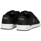 Boys Black Logo Trainers, 1, hi-res
