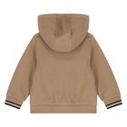Younger Boys Beige Logo Tracksuit, 1, hi-res