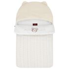 Beige & White Teddy Bear Logo Baby Nest, 1, hi-res