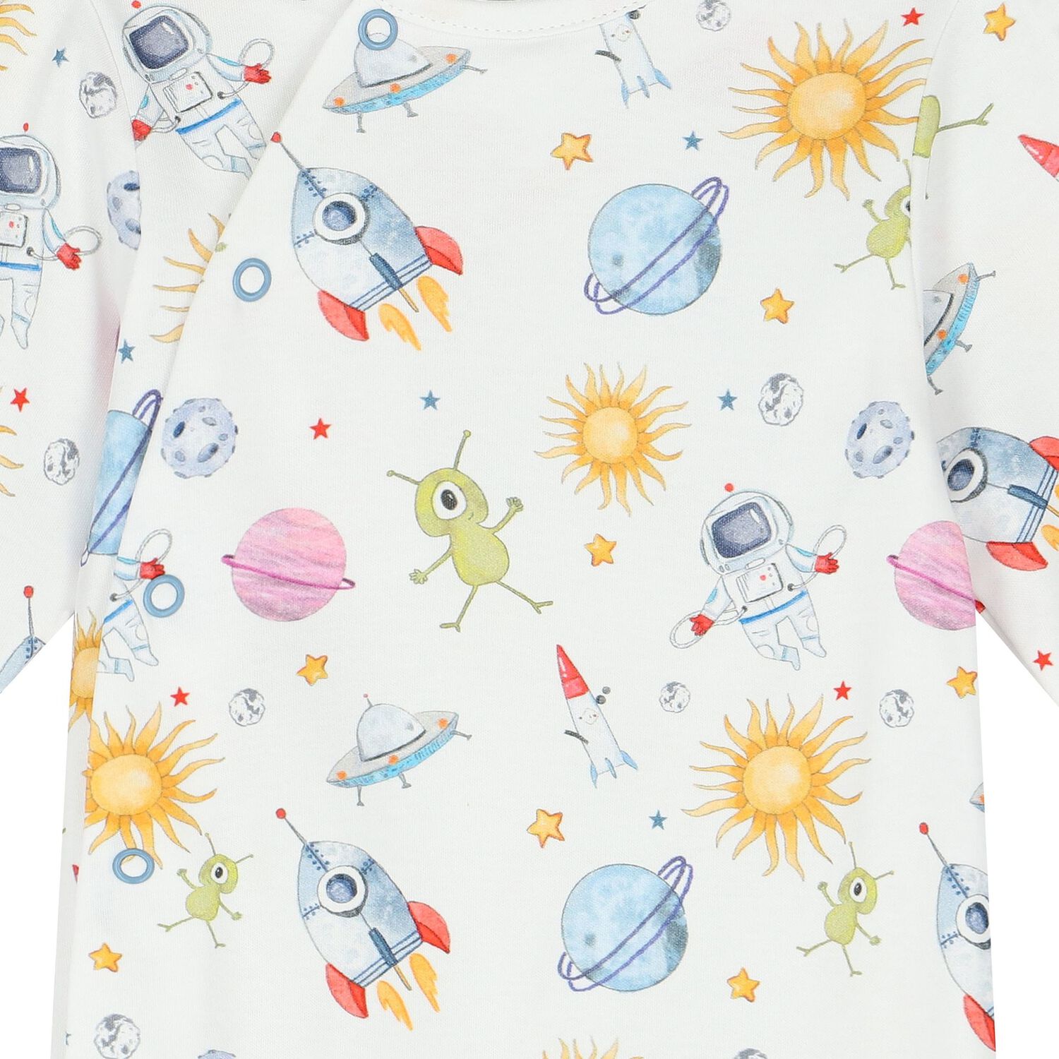 Baby Boys White Space Babygrow, 1, hi-res