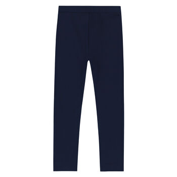 Girls Navy Logo Leggings
