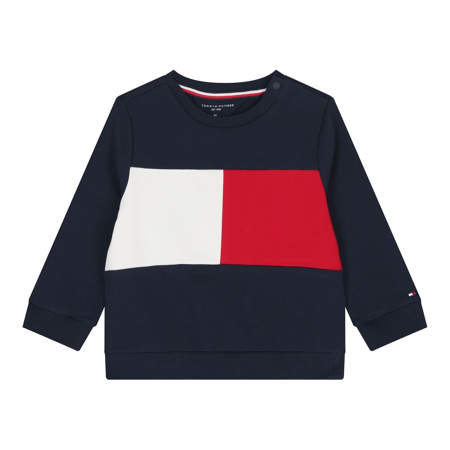 Baby Boys Navy Blue Logo Sweatshirt, 1, hi-res