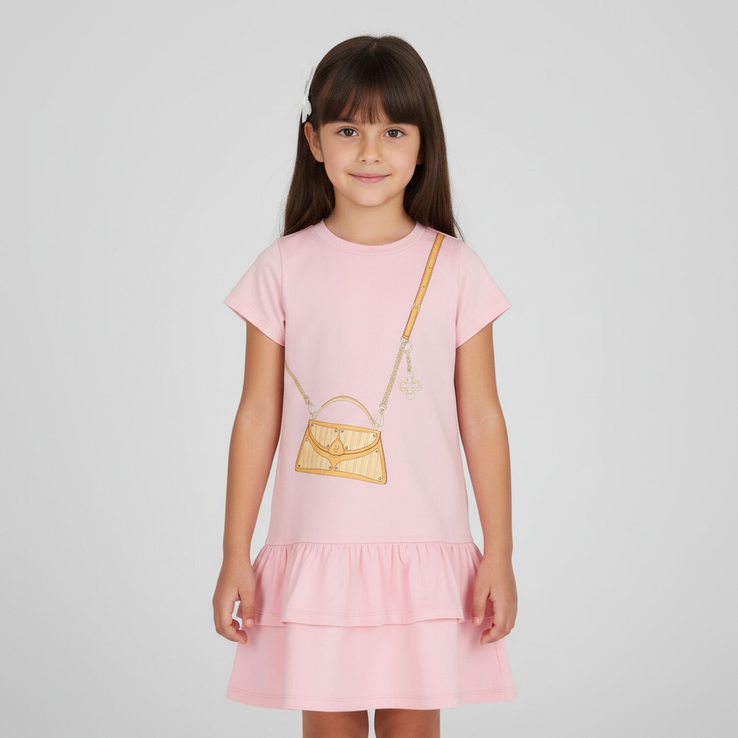 Girls Pink & Orange Bag Dress, 2, hi-res image number null