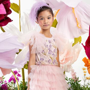 Girls Pink Embellished Tutu Dress