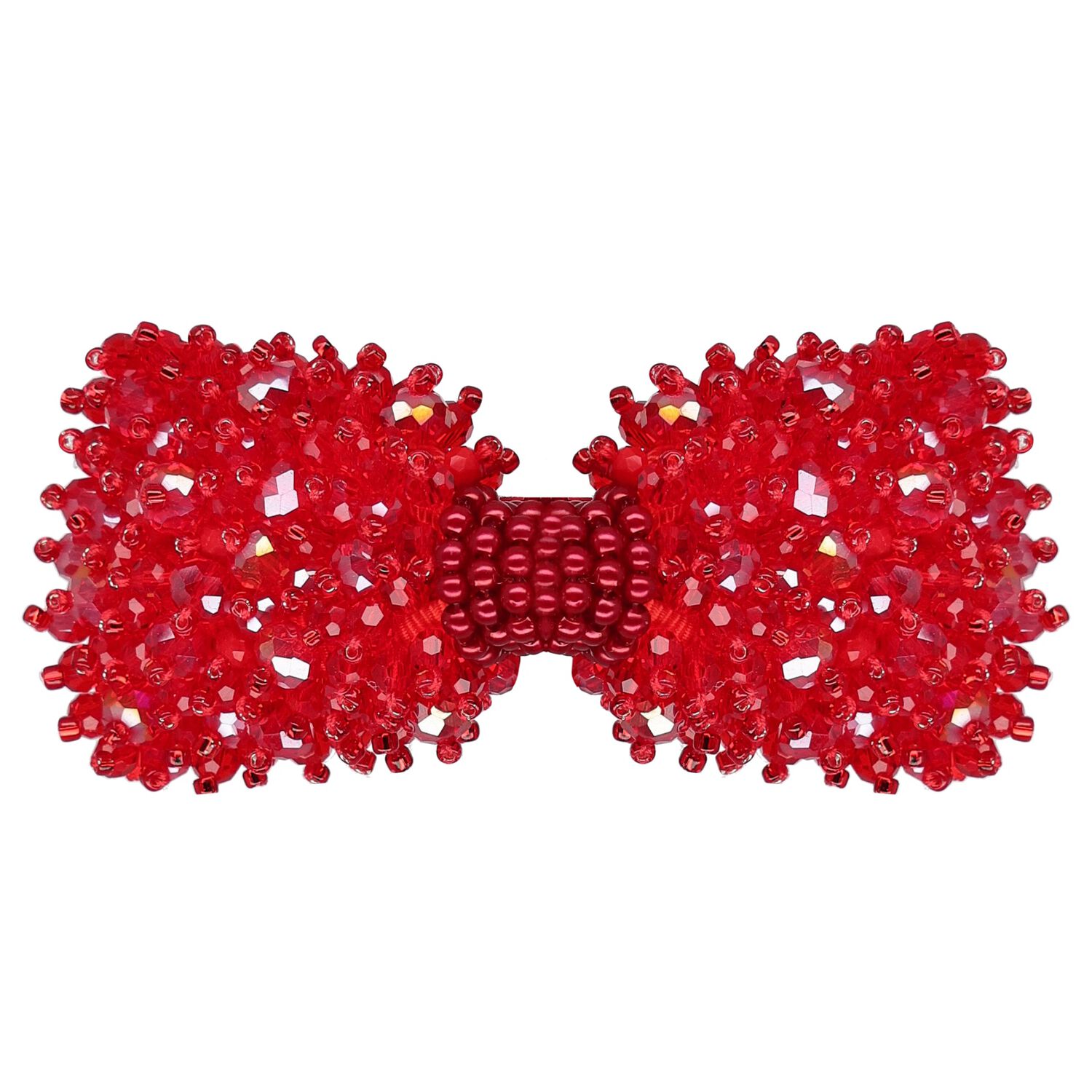 Girls Red Embellished Bow Hair Clip, 3, hi-res image number null