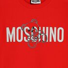 Girls Red Logo Sweatshirt Dress, 3, hi-res