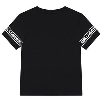 Boys Mini Me Black Logo T-Shirt