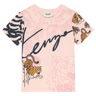 Girls Pink Logo Tiger T-Shirt, 1, hi-res