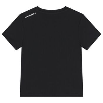 Boys Mini Me Black Logo T-Shirt