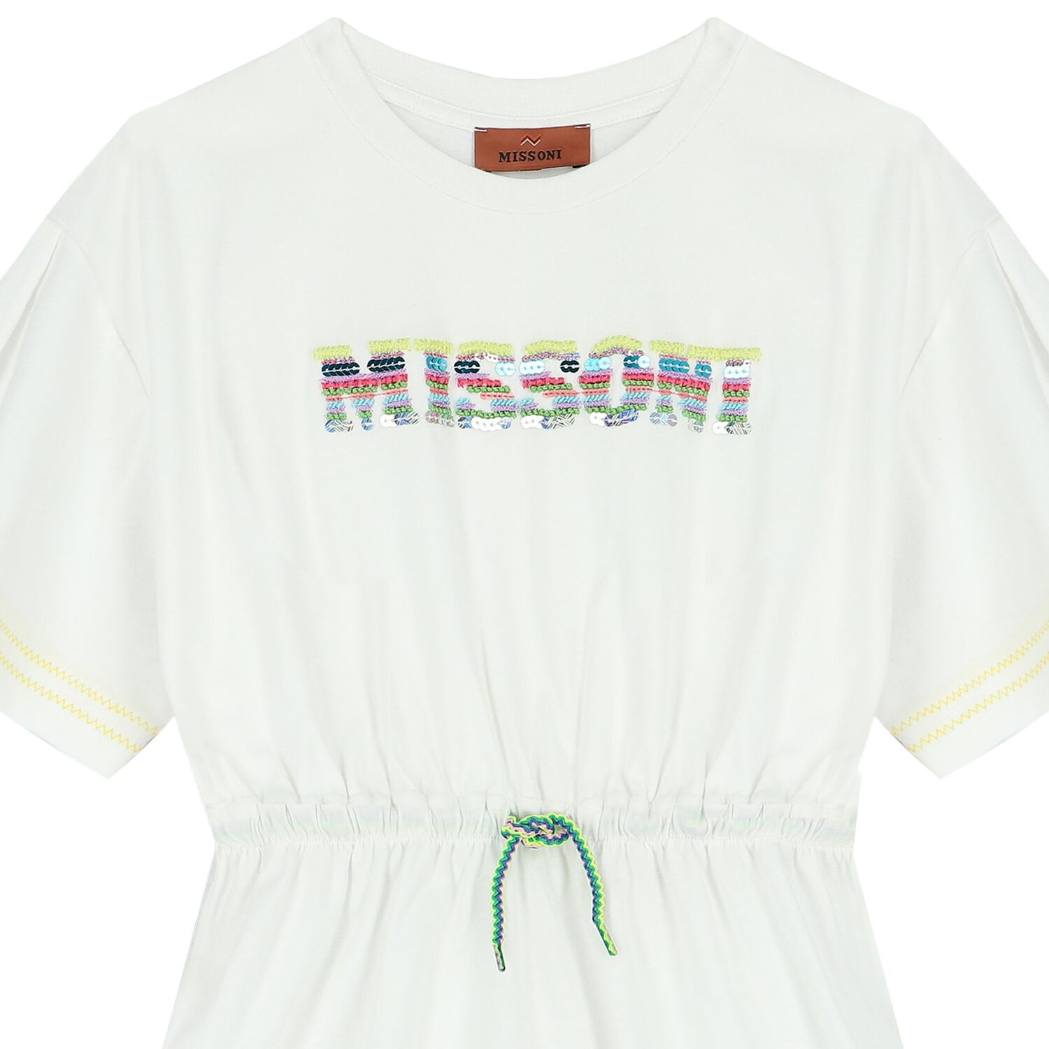 Girls White Logo Dress, 1, hi-res