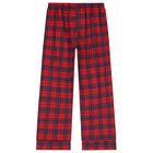 Boys White & Red Tartan Check Pyjamas, 1, hi-res