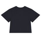 Girls Navy Blue Logo T-Shirt, 2, hi-res