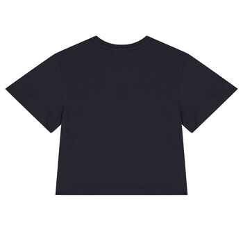 Girls Navy Blue Logo T-Shirt