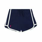 Girls Navy & White Logo Shorts, 1, hi-res