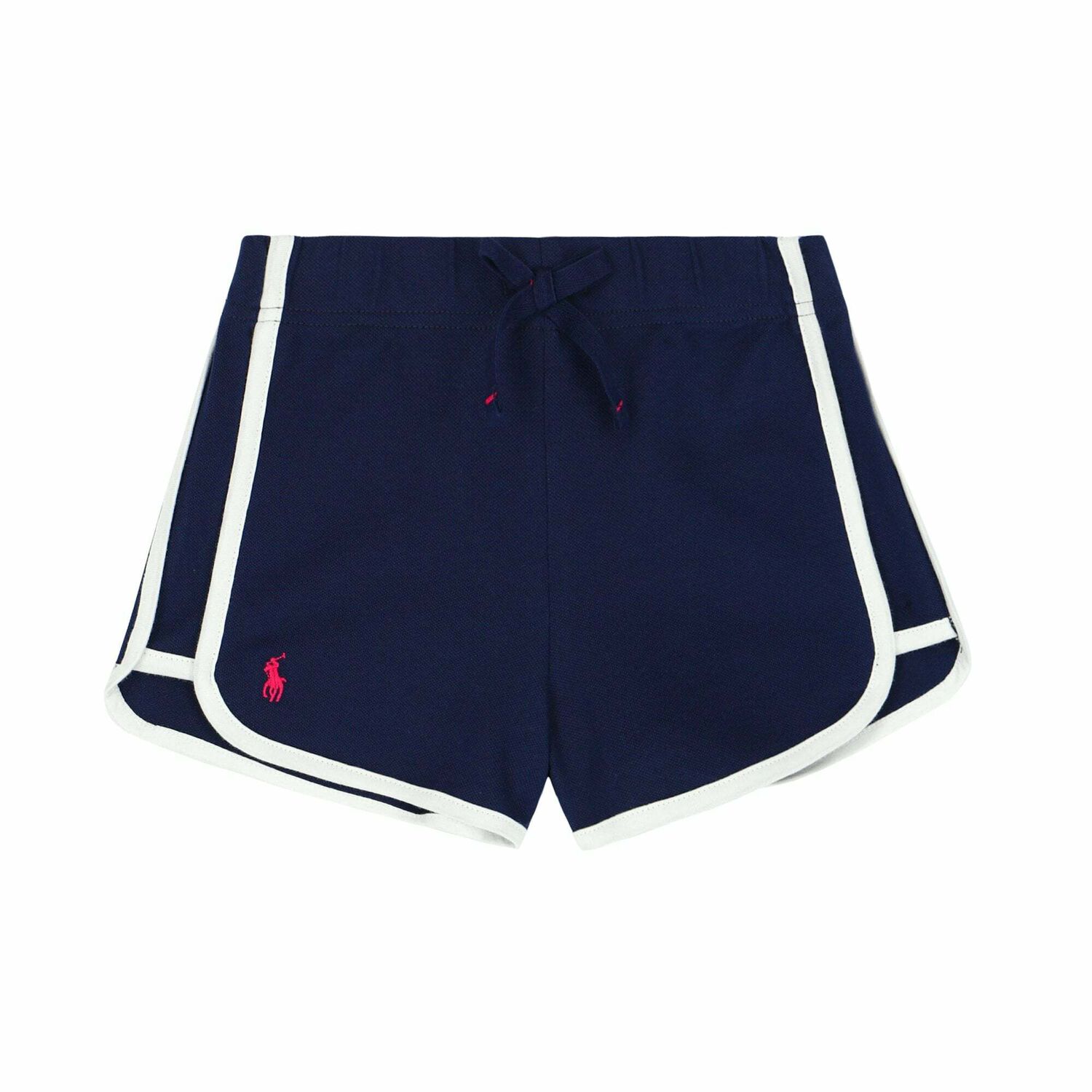 Girls Navy & White Logo Shorts, 1, hi-res
