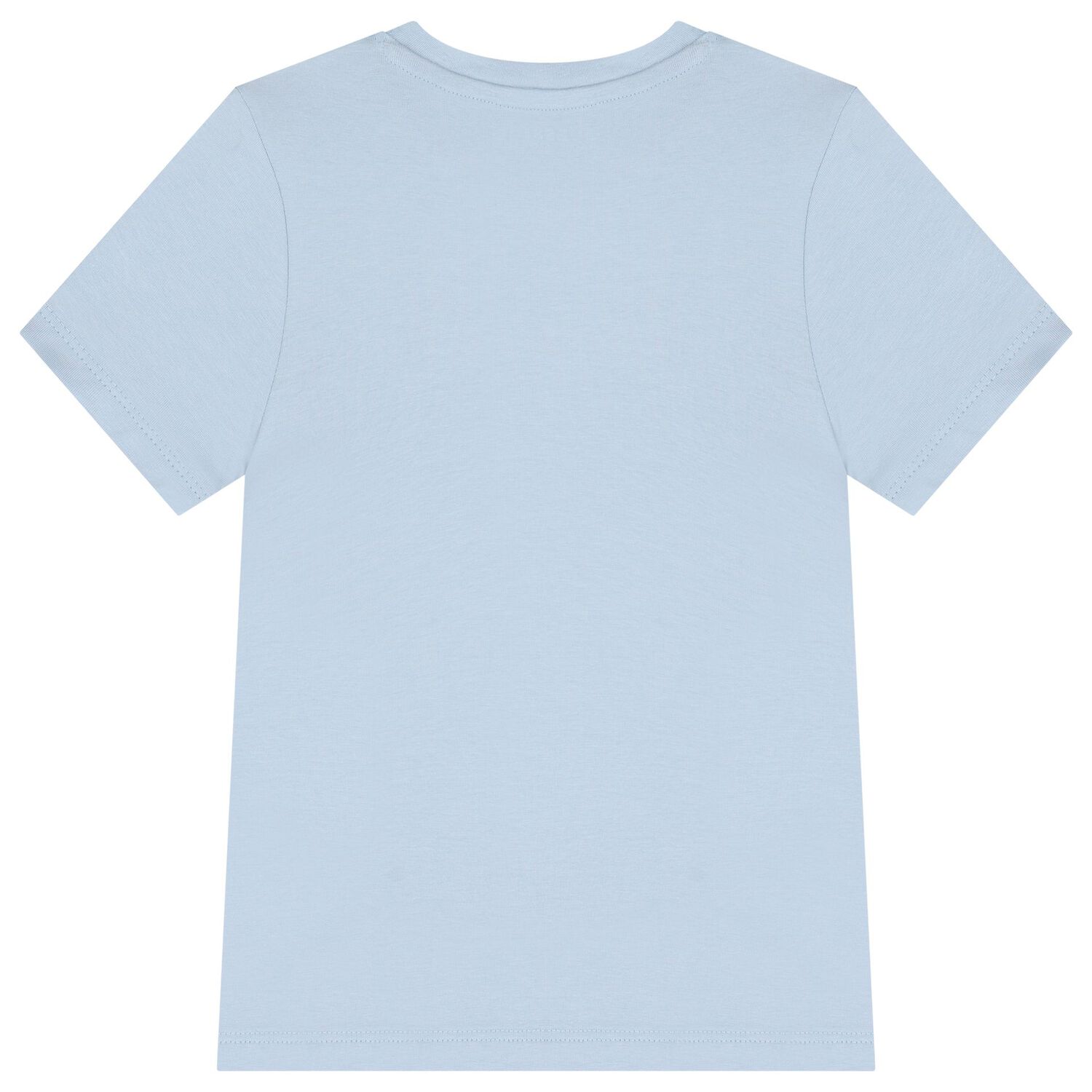 Girls Blue Cotton Bear Logo T-Shirt, 1, hi-res