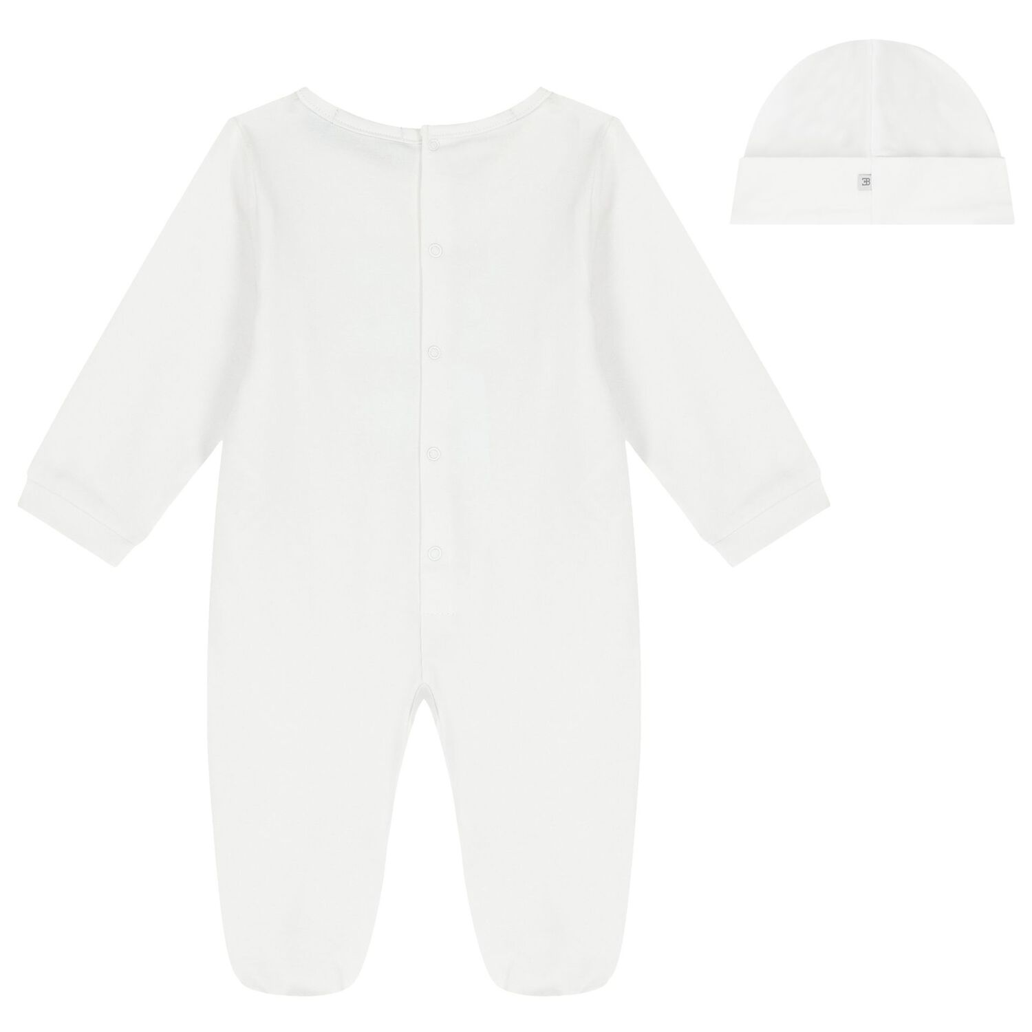 Baby Boys White Logo Babygrow Set, 1, hi-res