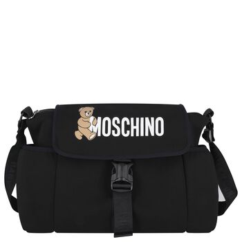 Black Teddy Bear Logo Baby Changing Bag