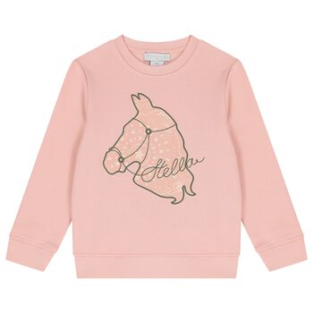 Girls Pink Horse Sweatshirt