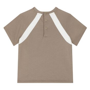Younger Boys Beige Logo T-Shirt