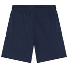 Boys Neon Yellow & Navy Blue Shorts Set, 1, hi-res