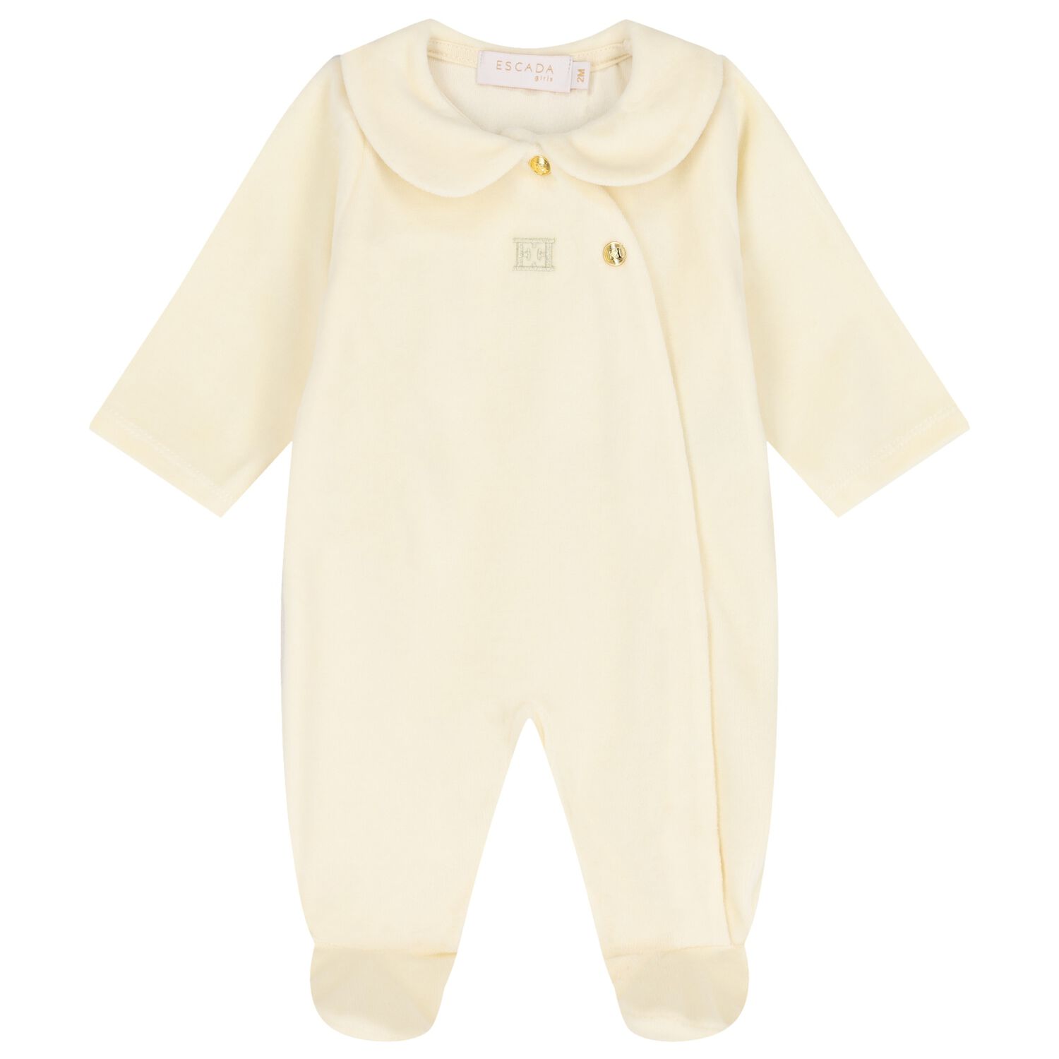 Baby Girls Ivory Logo Babygrow, 1, hi-res