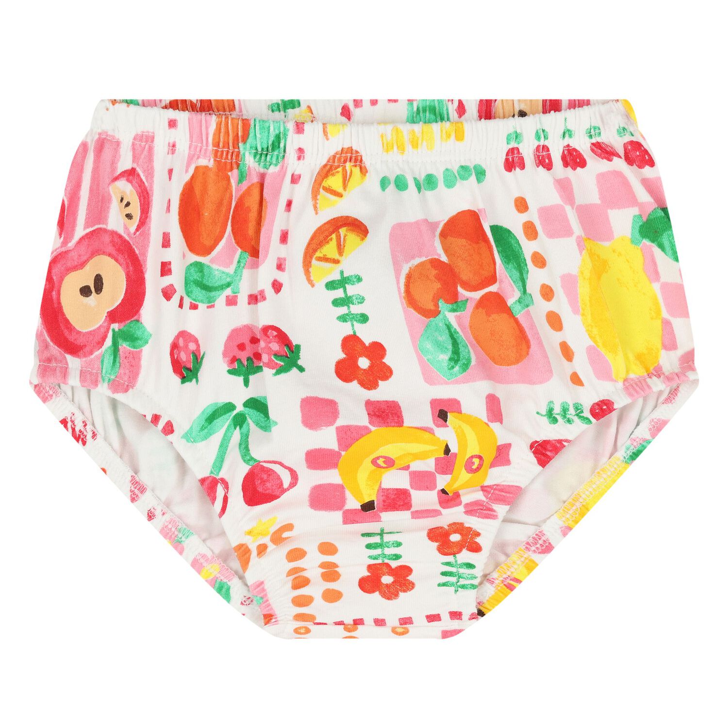 Younger Girls White Fruits Dress Set, 2, hi-res