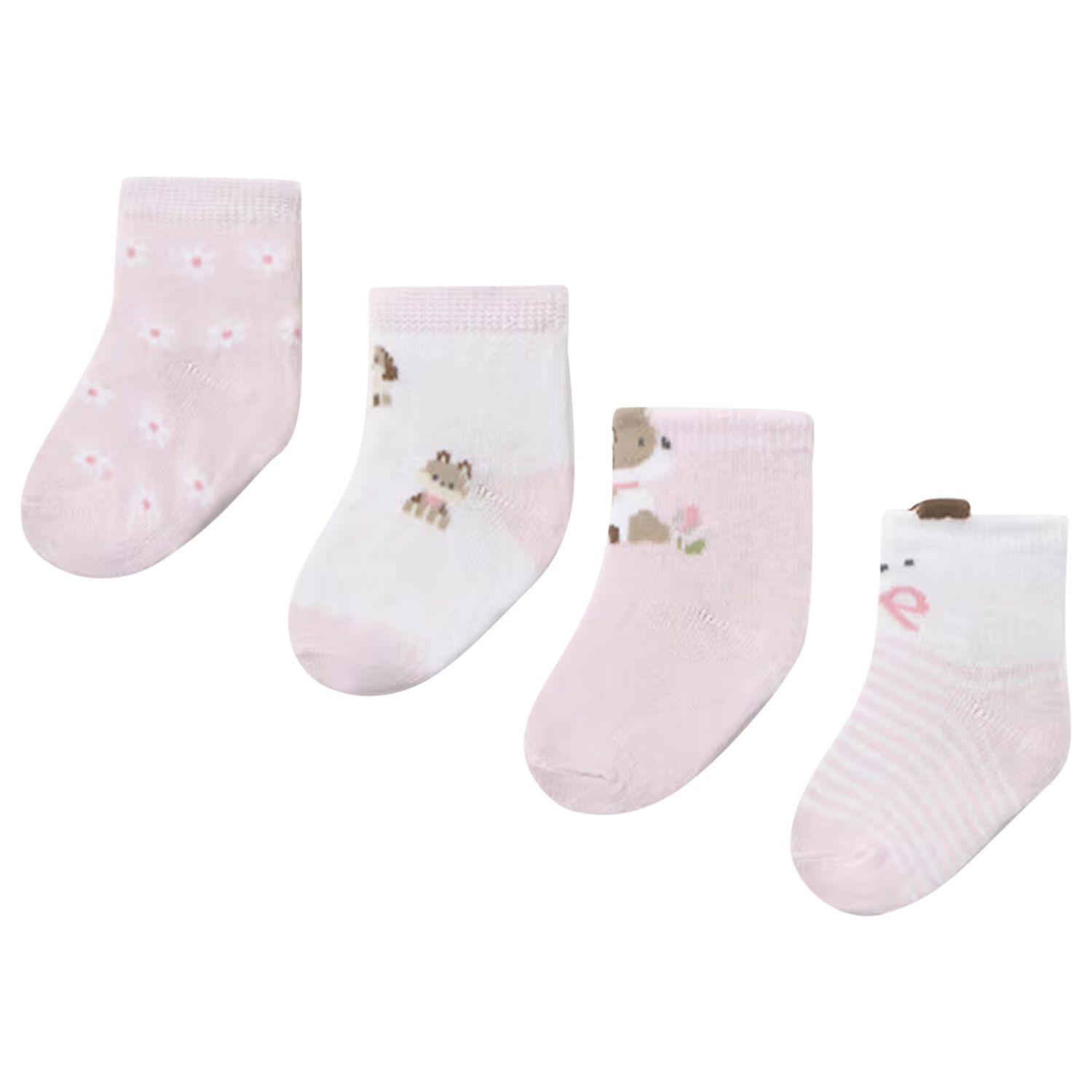Baby Boys Pink & White Socks (4 Pack) , 2, hi-res