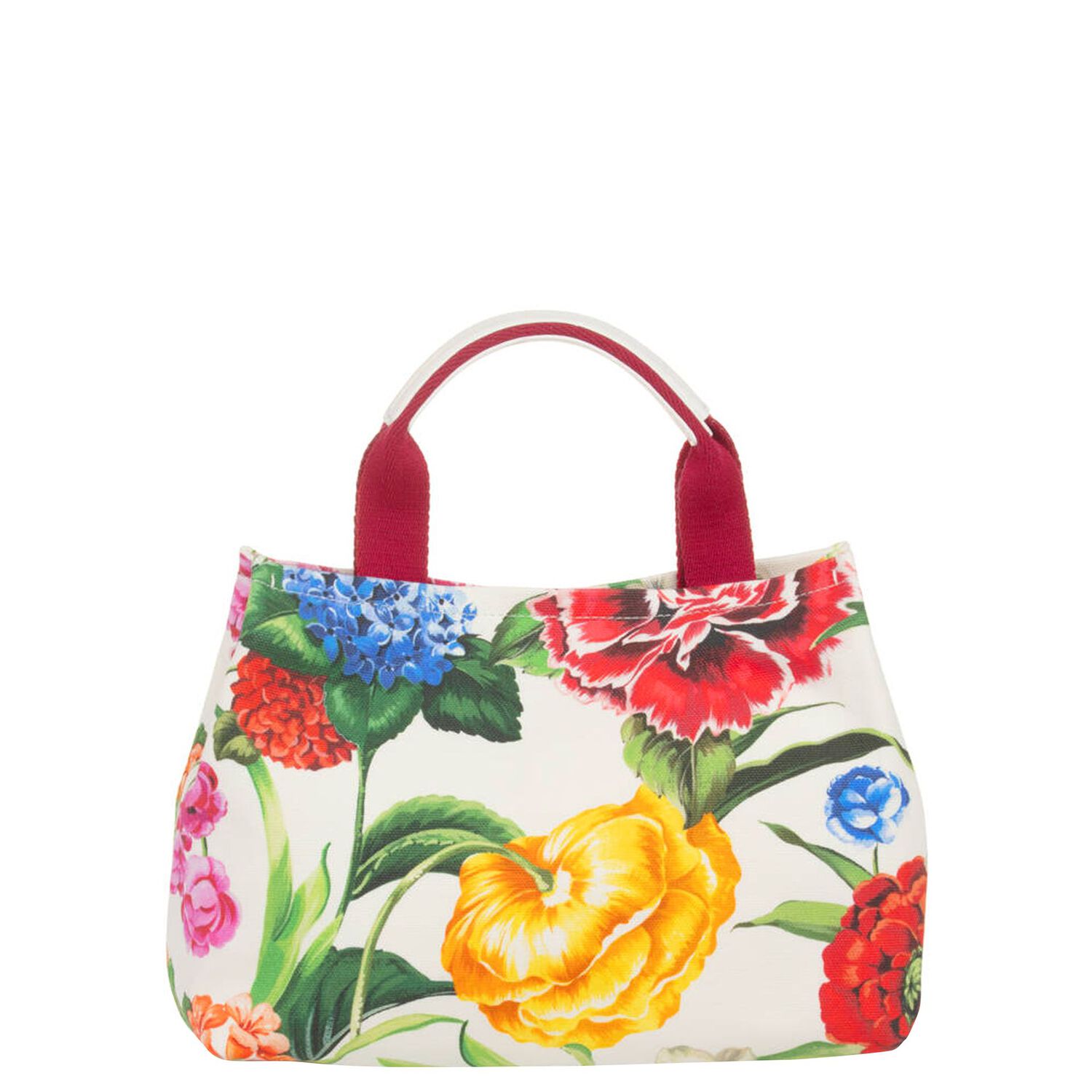Girls White Floral Tote Bag, 1, hi-res