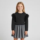 Girls Navy Blue Knitted Cardigan, 1, hi-res