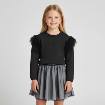 Girls Navy Blue Knitted Cardigan