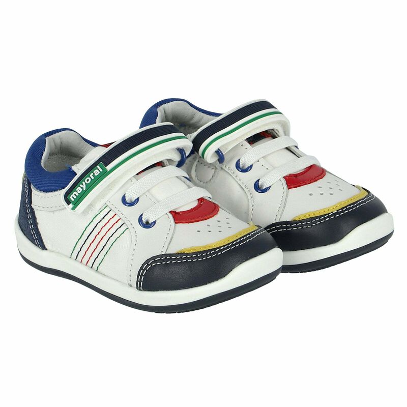 Younger Boys First Steps White Trainers, 1, hi-res image number null