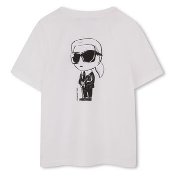 Boys Mini Me White Ikonik Karl Logo T-Shirt