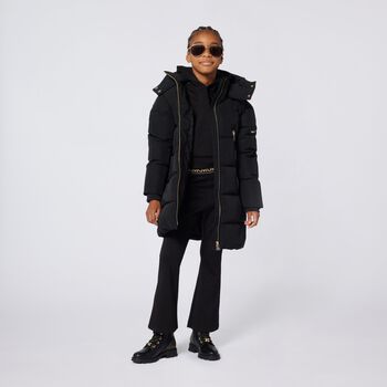 Girls Black Logo Leggings