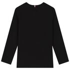 Black Logo Long Sleeve Top, 4, hi-res