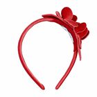 Girls Red Floral Headband, 1, hi-res